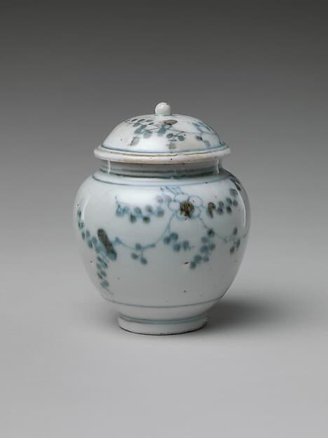Jar (Tsubo) with Flowering Plant