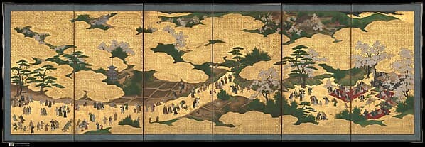 Amusements at Higashiyama in Kyoto, by Studio of Kano Sadanobu