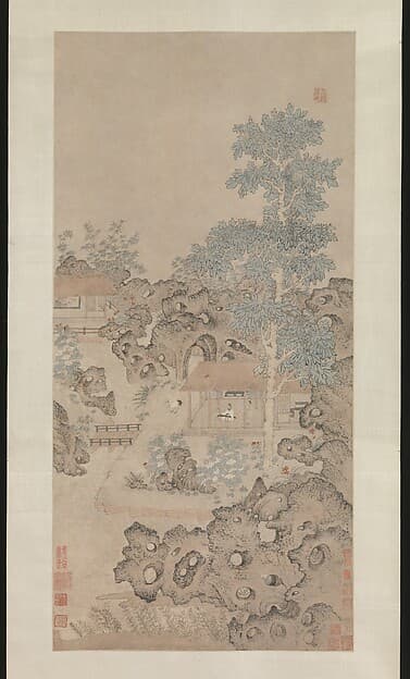 Playing the zither for a crane, by Unidentified artist
