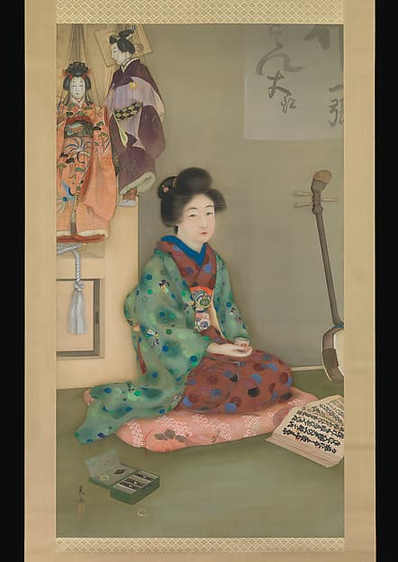 Female Chanter for Jōruri Puppet Theater, by Arai Kōu