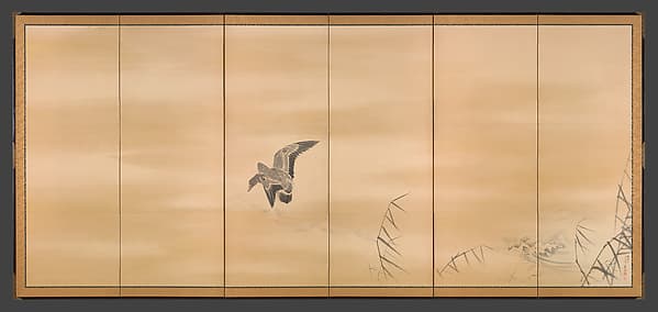Goose and Reeds; Willows in the Moonlight, by Maruyama Ōkyo 円山応挙