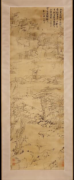 Strolling in a misty valley, by Mei Qing