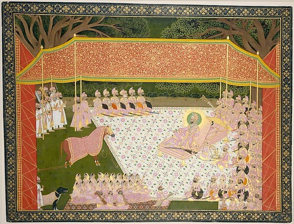 Maharana Sarup Singh Inspects a Prize Stallion, by Tara