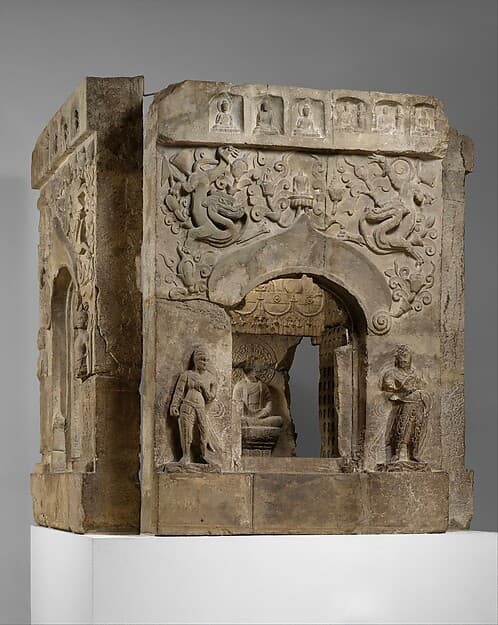 Pagoda base with four Buddhas