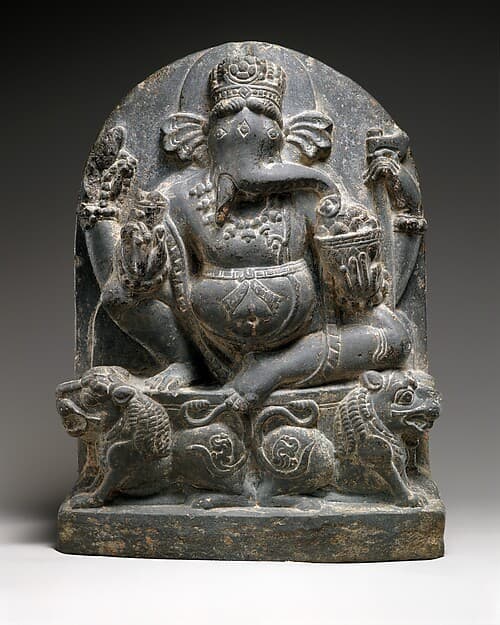 Ganesha Seated on a Lion Throne