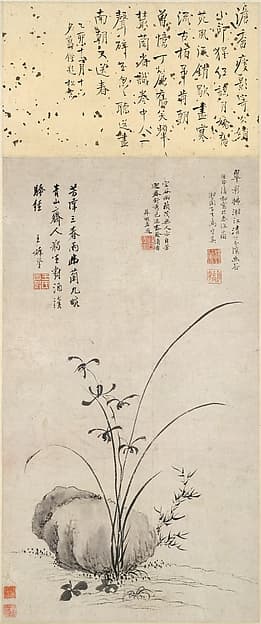 Orchid and rock, by Ma Shouzhen