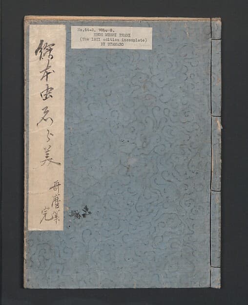 Picture Book of Crawling Creatures (The Insect Book) (Ehon mushi erami) 画本虫撰, by Kitagawa Utamaro
