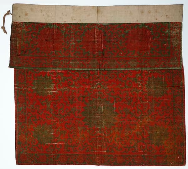 Table valance with lotus scrolls