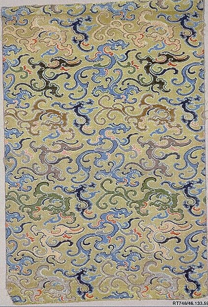 Textile with Dragons, Phoenixes, and Other Animals