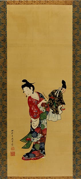 Puppeteer with Puppet, by Tsukioka Sessai