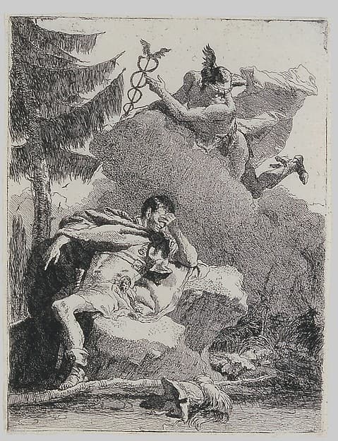 Mercury Appears to Aeneas in a Dream, by Giovanni Domenico Tiepolo