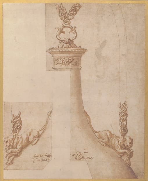 Design for a Flask with Chain Handles, by Giulio Romano