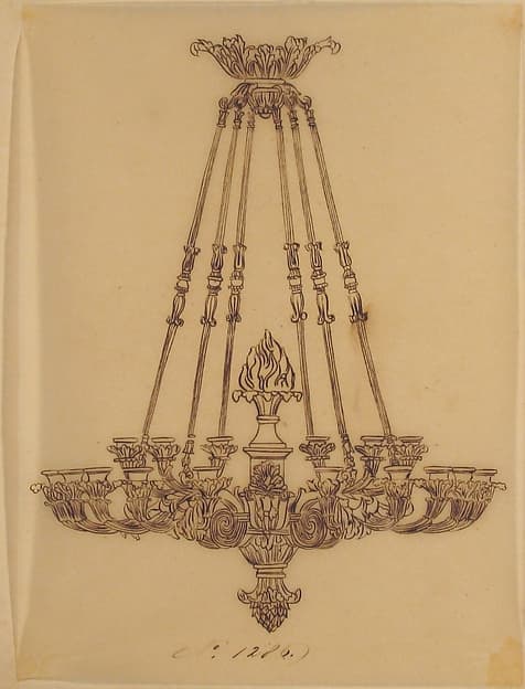 Design for a Chandelier, by Anonymous, French, 19th century