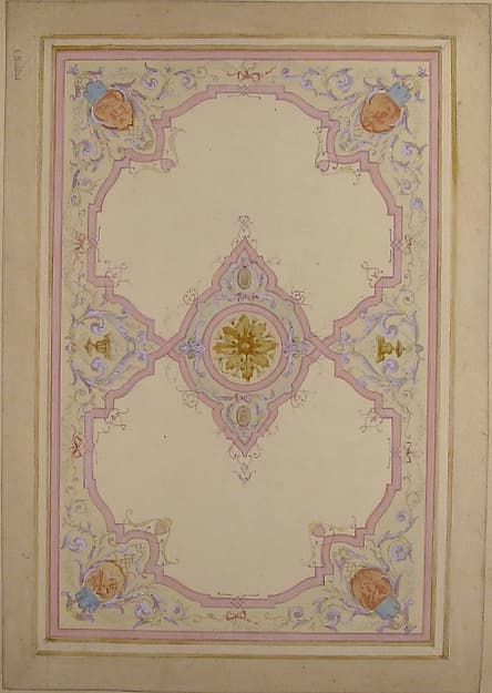 Design for Ceiling Decorated with Lavender Arabesques, by Charles Monblond