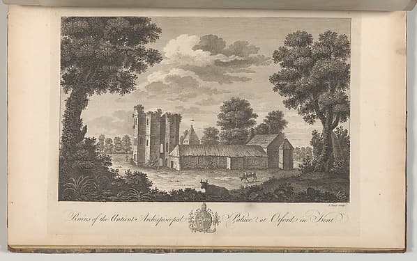 Ruins of the Ancient Archiepiscopal Palace at Otford in Kent, from Edward Hasted's "The History and Topographical Survey of the County of Kent", vols. 1-3, by John Bayly