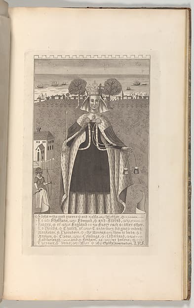 Edyve, the good queen and noble mother to Etheltane, Edmund and Eldred, Kinges of England..., from Edward Hasted's "The History and Topographical Survey of the County of Kent", vols. 1-3, by John Bayly