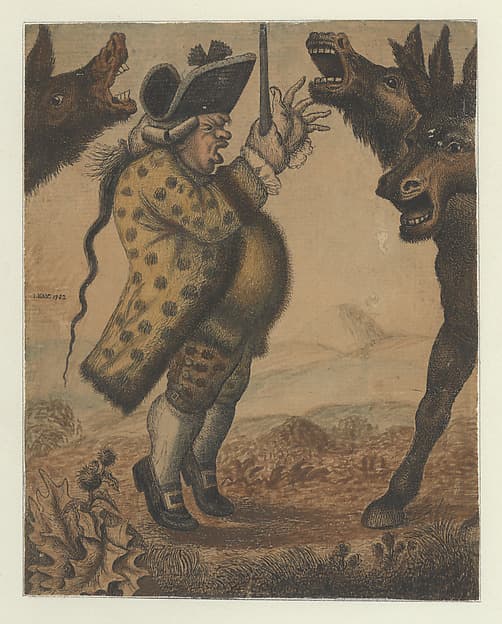 John Campbell, Precentor, Conducting Three Braying Asses, by John Kay