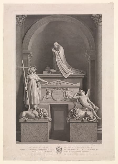 The tomb of Pope Clement XIII Rezzonico in the Vatican, by Raphael Morghen