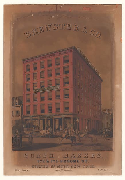 Brewster & Co. Coach Makers, 372 & 374 Broome St., by Charles Parsons