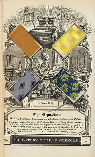 The Repository of Arts, Literature, Commerce, Manufactures, Fashions, and Politics, 1st series, vol. 1, by Rudolph Ackermann, London
