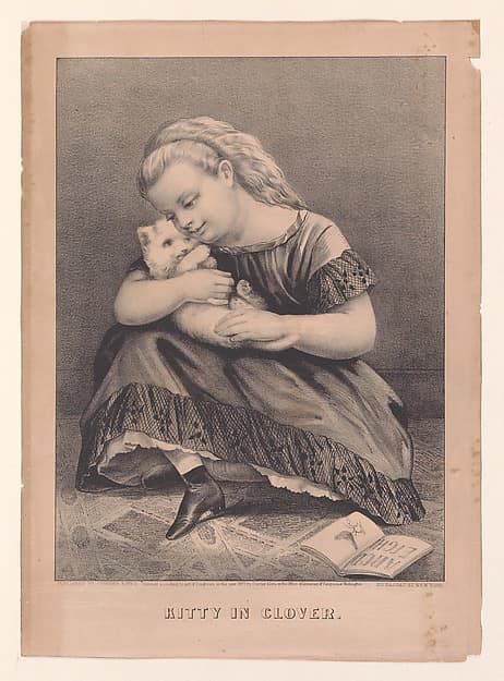 Kitty in Clover, by Currier & Ives
