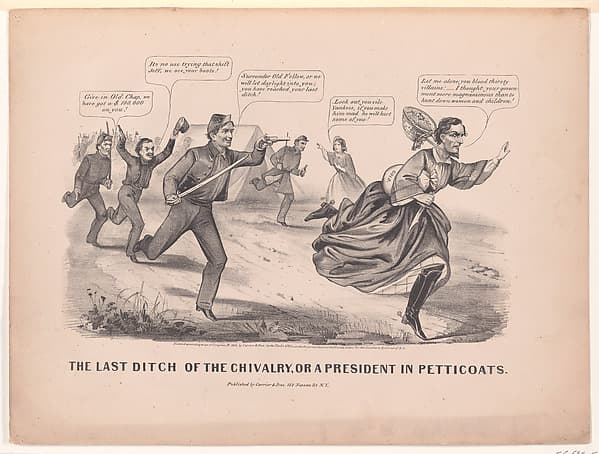 The Last Ditch of the Chivalry, or a President in Petticoats, by Currier & Ives