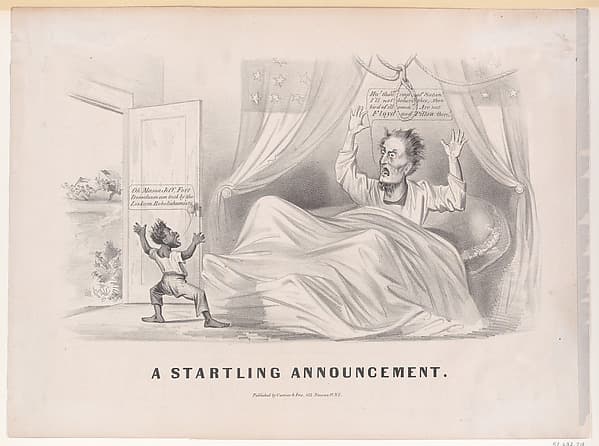 A Startling Announcement, by Currier & Ives