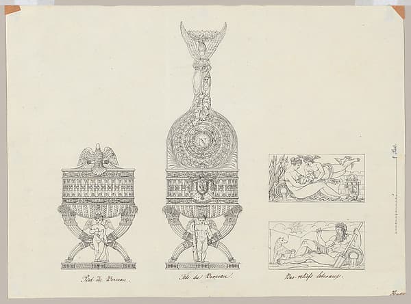 Elevations and Bas-reliefs of The Cradle of His Majesty the King of Rome, by Adrien Louis Marie Cavelier