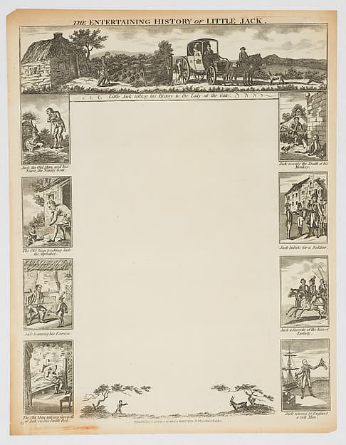 "The Entertaining History of Little Jack" [School piece or Penmanship sheet], by John Bewick
