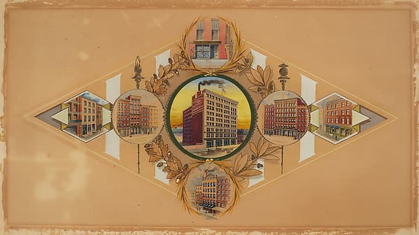 Henry Heide Confectionary Co.– Seven Buildings Occupied by the Business, by Anonymous, American, 19th century