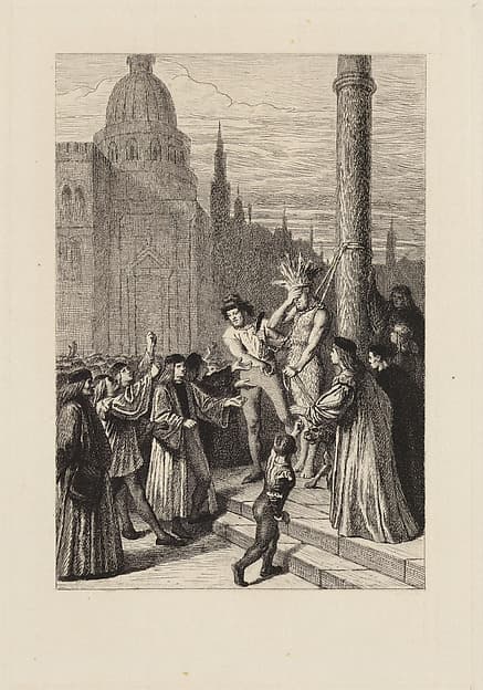 Le Cordelier de Venise, plate 4 from "The Decameron", by Léopold Flameng