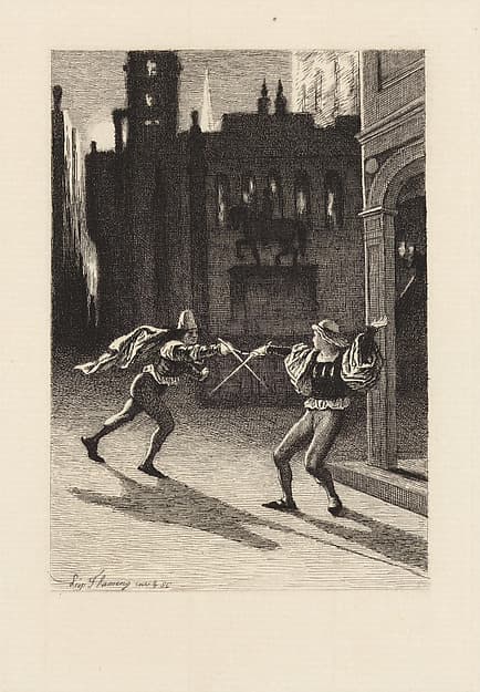 La Rouerie de Dame Simone, plate 7 from "The Decameron", by Léopold Flameng