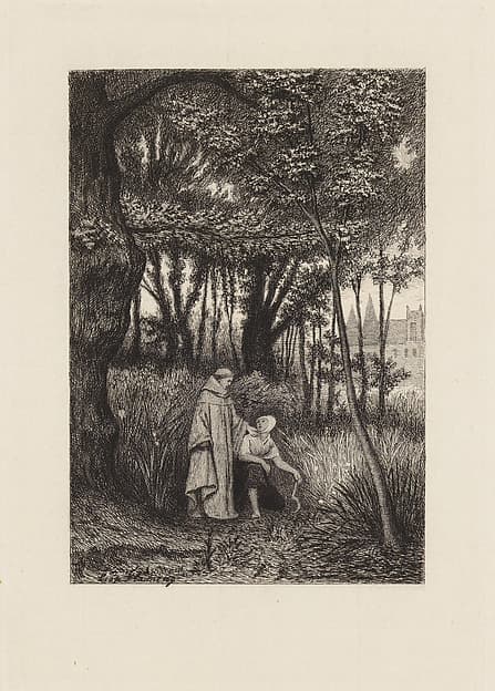 Le Péché Partagé, plate 1 from "The Decameron", by Léopold Flameng