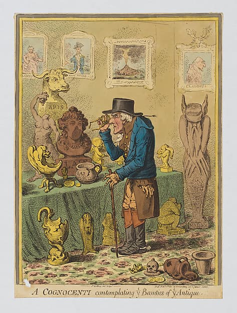 A Cognocenti Contemplating ye Beauties of ye Antique, by James Gillray