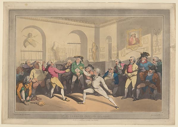 Mr. H. Angelo's Fencing Academy, by Thomas Rowlandson