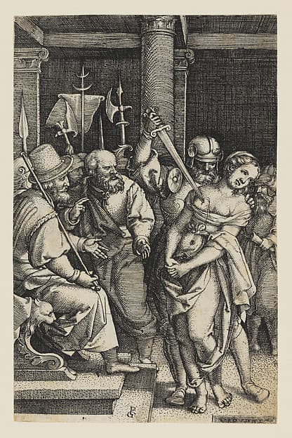 Virginia Killed by Her Father, Lucius Virginius, by Georg Pencz