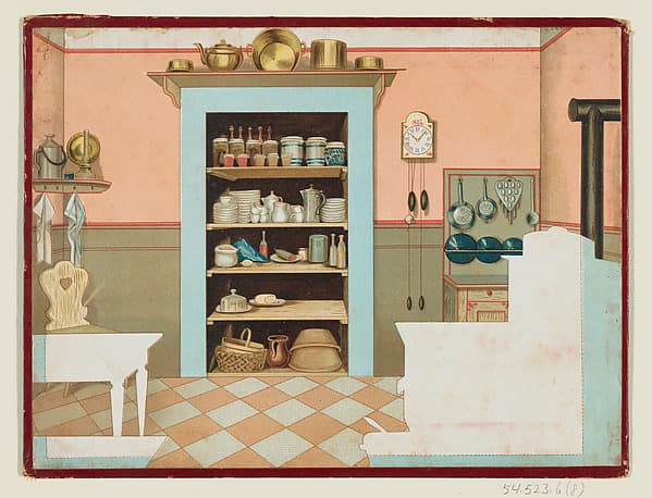 Kitchen Background, from Dolly at Home, by Anonymous, German, 19th century