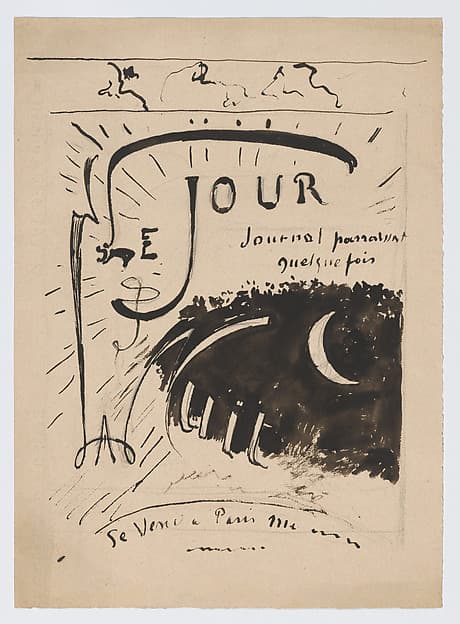 Cover design for "Le Jour et la Nuit", by Félix Bracquemond