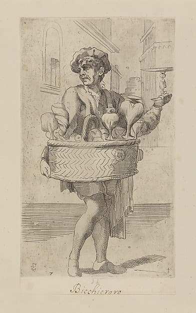 Plate 7: Vendor of glassware, by Simon Guillain II