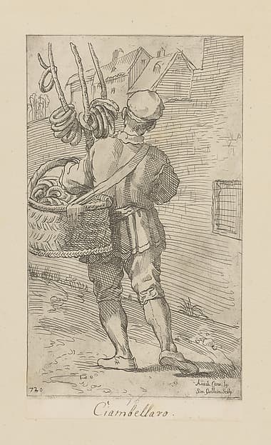 Plate 72: Donut vendor, by Simon Guillain II