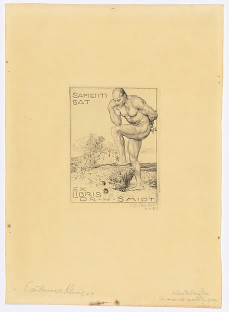 Exlibris “Sapienti Sat”, by Otto Greiner