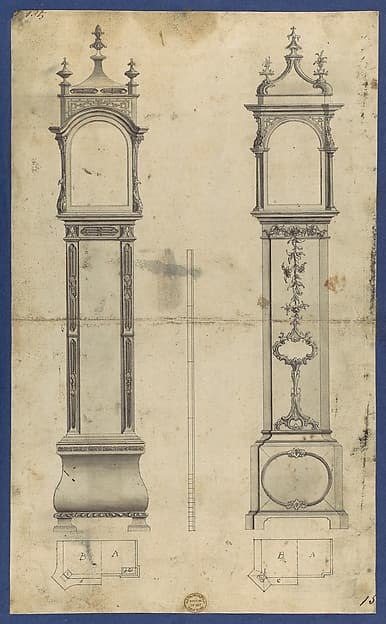 Clock Cases, in Chippendale Drawings, Vol. I, by Thomas Chippendale