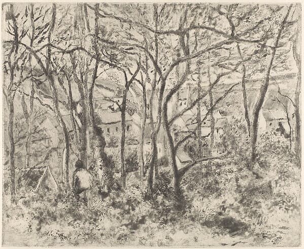 Wooded Landscape at L'Hermitage, Pontoise, by Camille Pissarro