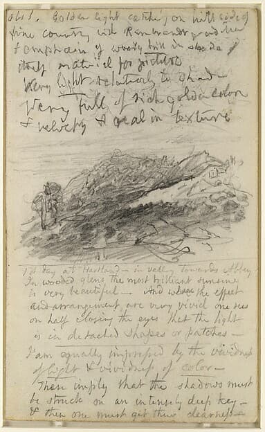 Page from a sketchbook, by Samuel Palmer