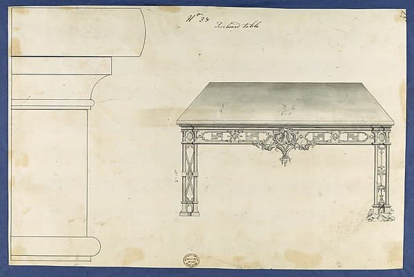 Sideboard Table, from Chippendale Drawings, Vol. II, by Thomas Chippendale