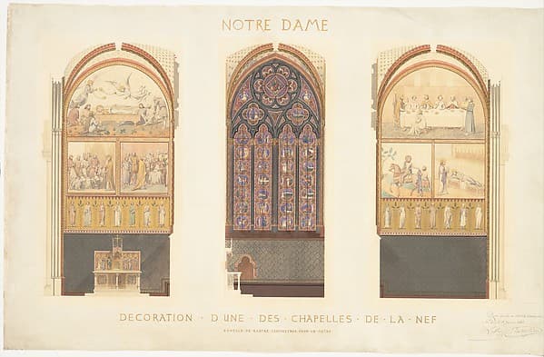 Plan for the Renovation of a Chapel in the Nave of the Cathedral of Notre Dame, Paris, by Eugène-Emmanuel Viollet-le-Duc