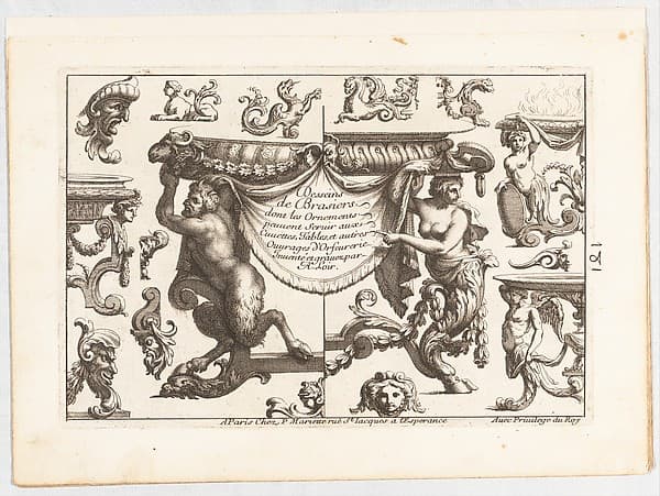 Desseins de Brasiers dont les Ornements peuuent Seruir aux Cuuettes, Tables, et autres Ouurages d'Orfeurerie, by Alexis Loir