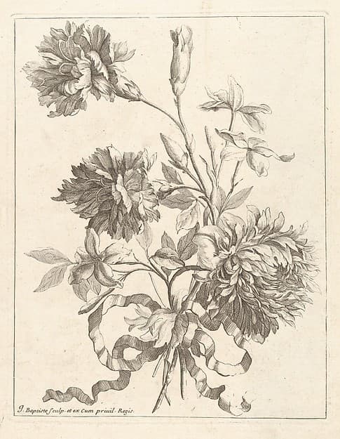 [Small Bouquets Tied With A Ribbon], by Jean-Baptiste Monnoyer