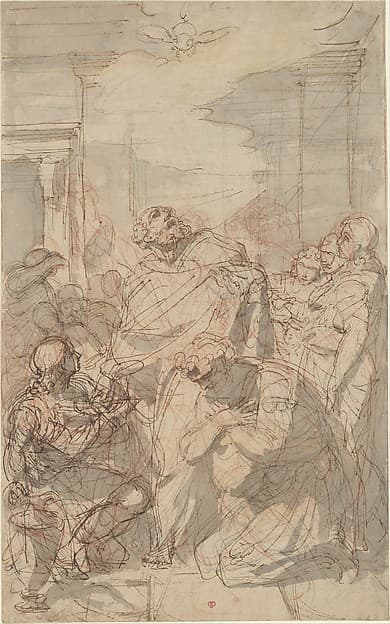 St. Peter Baptizing Cornelius (Acts 10: 44-48), by Laurent Pécheux