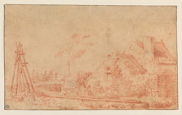 Landscape with a Cottage and Well, by Antoine Watteau